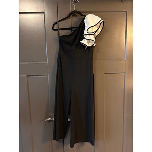 Shein Black and White Ruffled Jumpsuit